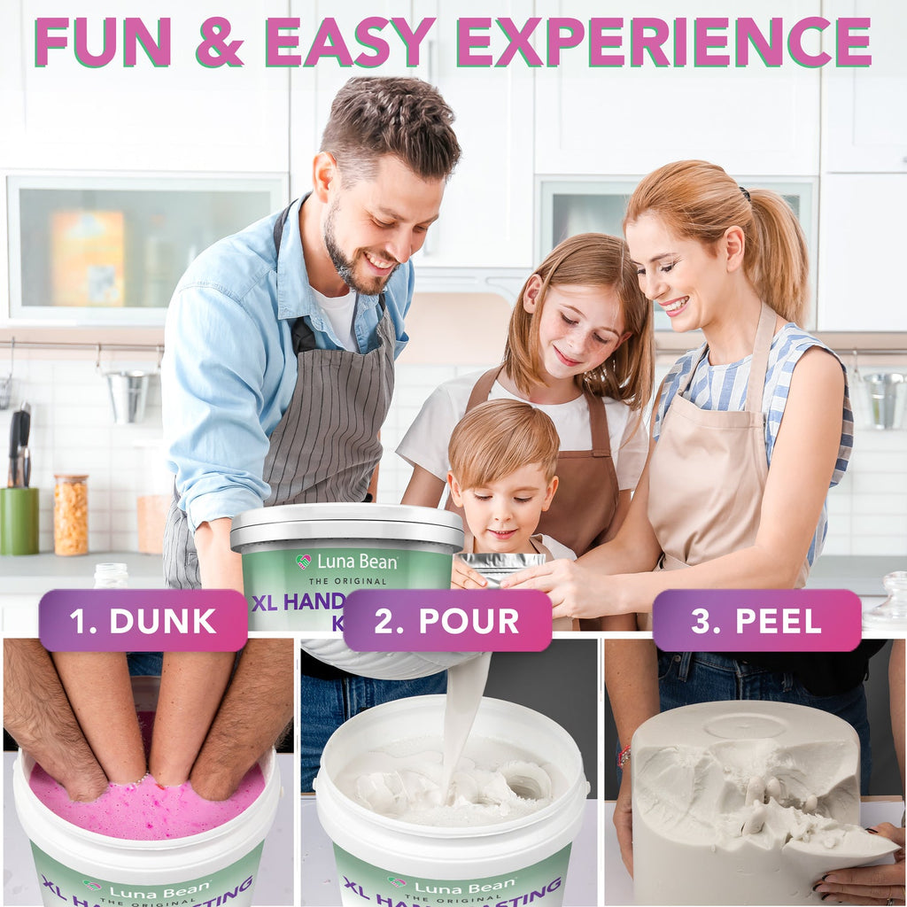 Luna Bean Luna Bean XL Family Hand Casting Kit – Perfect Gift and Activity for Couples, Families, & Friends