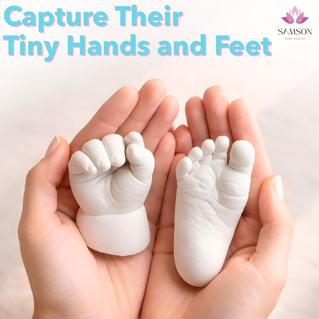 Luna Bean Baby Footprint and Hand Casting Kit (2 Pack) Personalized Baby Gifts for New Mom - Infant Newborn Foot Handprint Keepsake Mom to Be Gift