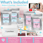 Luna Bean Baby Footprint & Hand Casting Kit (4 Pack) Newborn Keepsake Foot Hand Mold Kit - Baby Shower New Mom Gifts