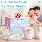 Luna Bean Baby Footprint & Hand Casting Kit (4 Pack) Newborn Keepsake Foot Hand Mold Kit - Baby Shower New Mom Gifts