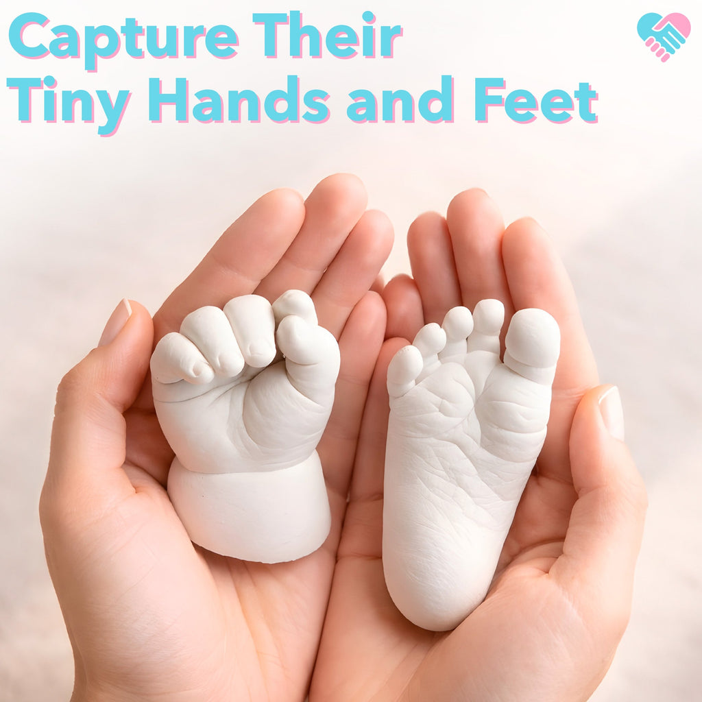 Luna Bean Baby Footprint & Hand Casting Kit (4 Pack) Newborn Keepsake Foot Hand Mold Kit - Baby Shower New Mom Gifts